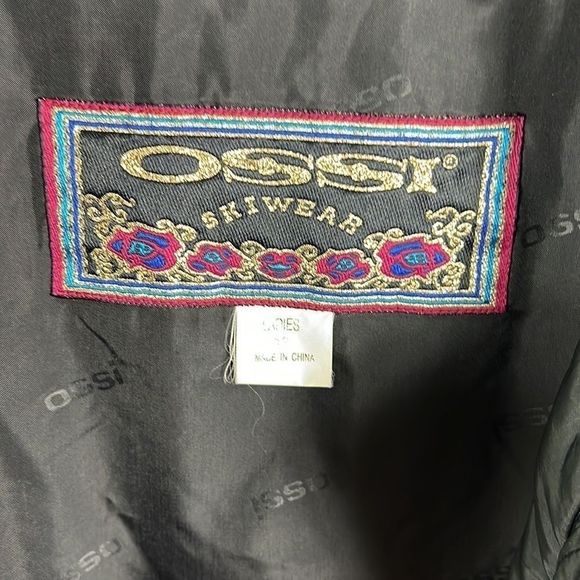 OSSI vintage ski suit stirrup pants purple black size 12 - Picture 6 of 12